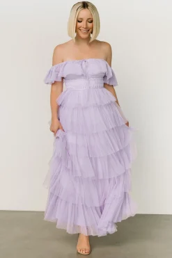 Fashion Baltic Born Valora Swiss Dot Tulle Maxi Dress | Lilac