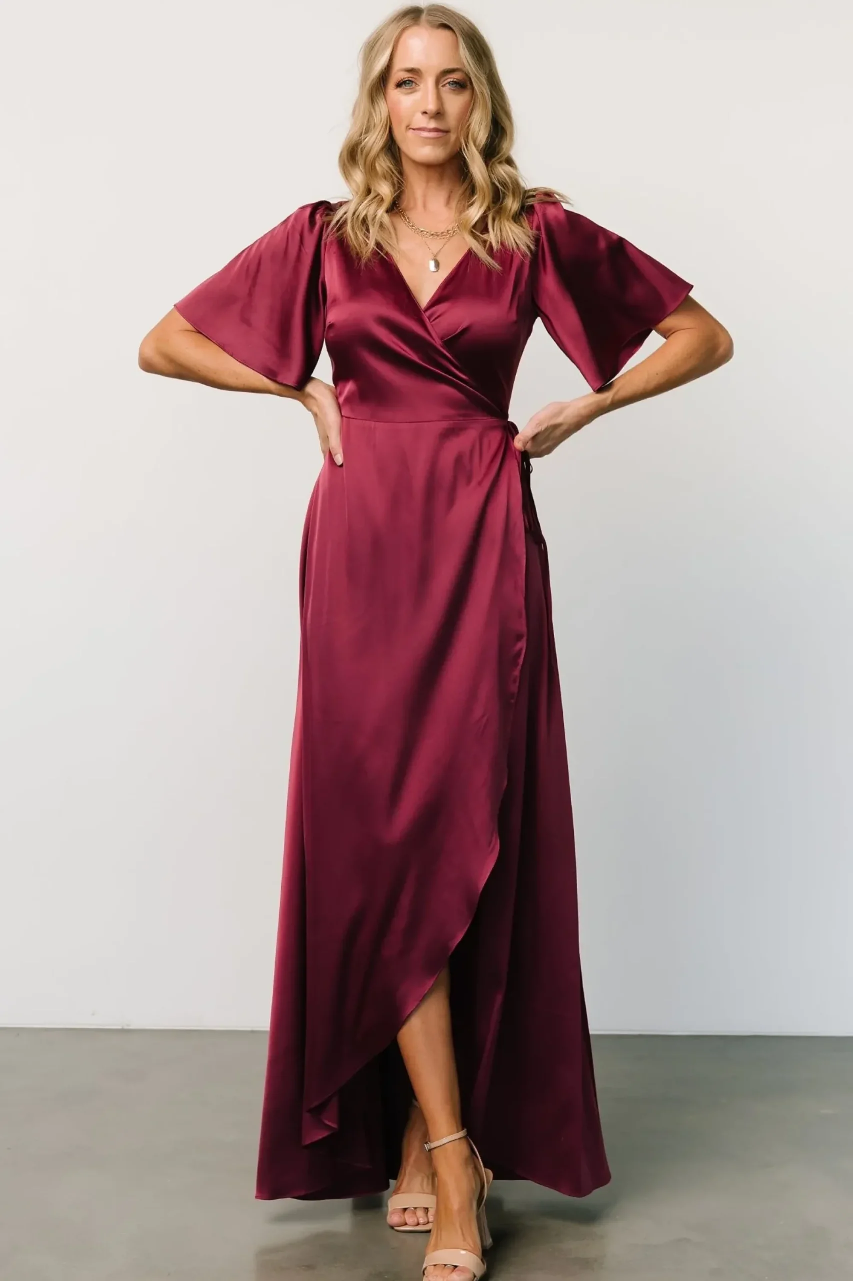 Fashion Baltic Born Vara Satin Maxi Wrap Dress | Mulberry