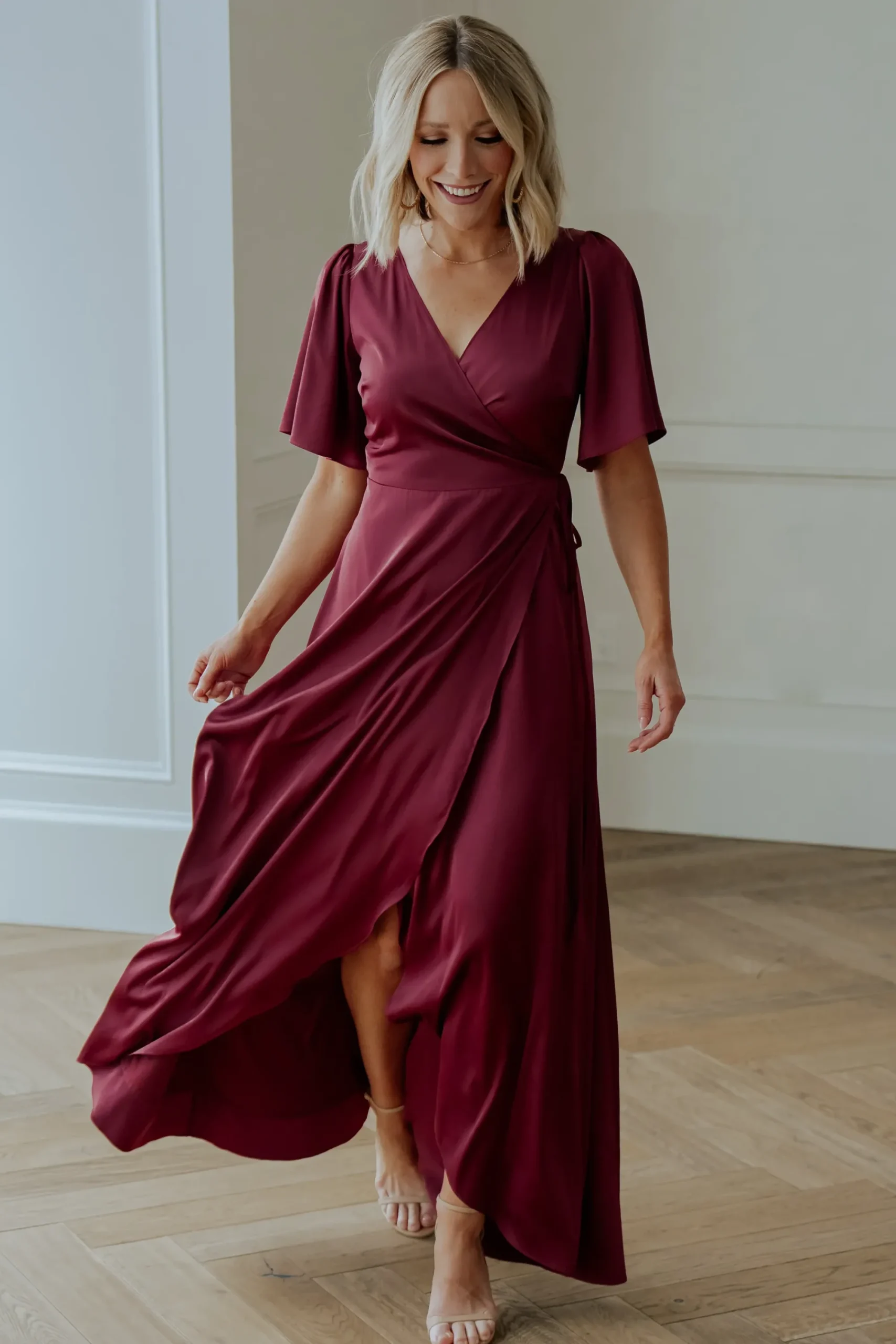 Fashion Baltic Born Vara Satin Maxi Wrap Dress | Mulberry