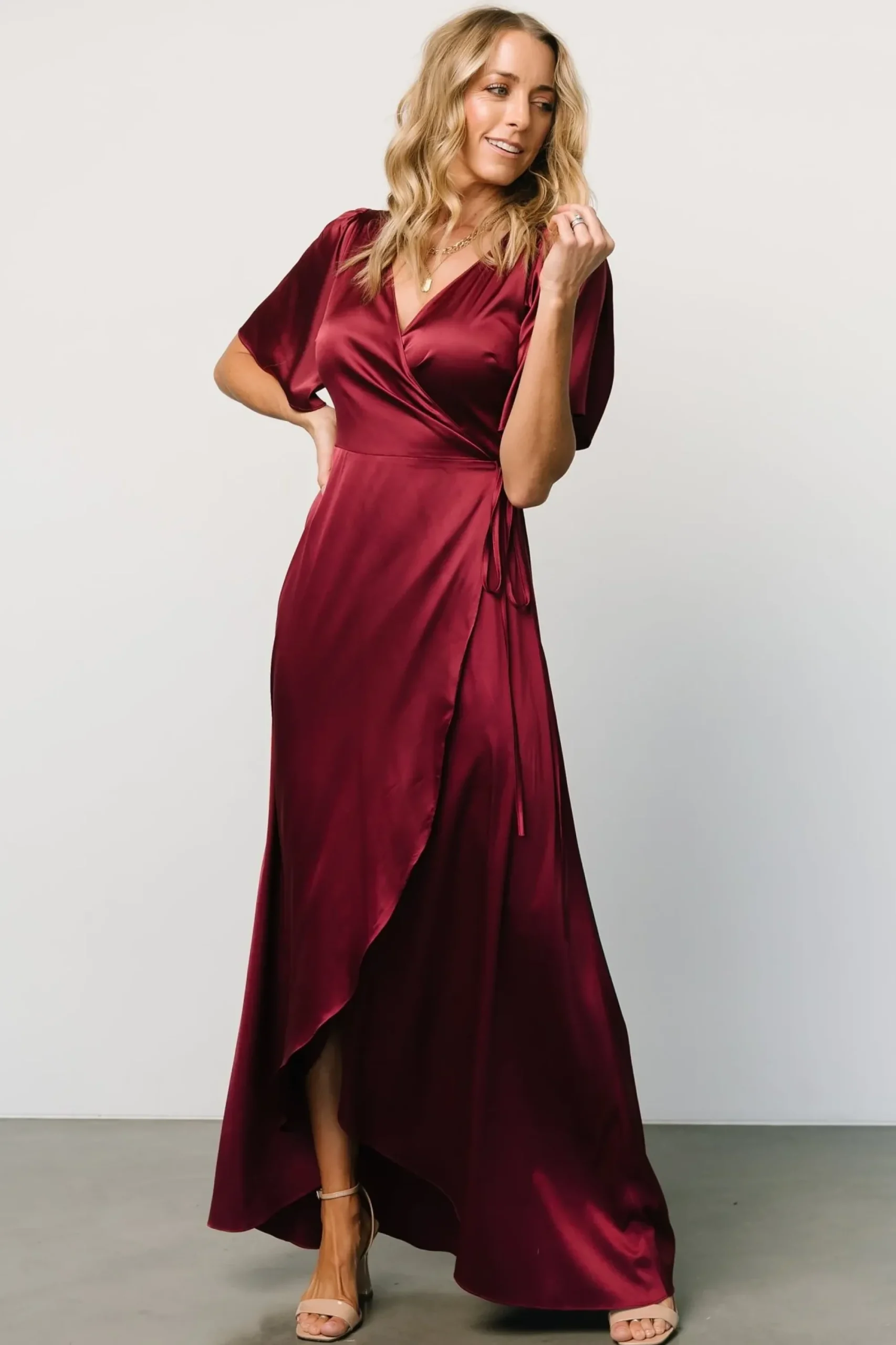 Fashion Baltic Born Vara Satin Maxi Wrap Dress | Mulberry