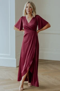 Fashion Baltic Born Vara Satin Maxi Wrap Dress | Mulberry