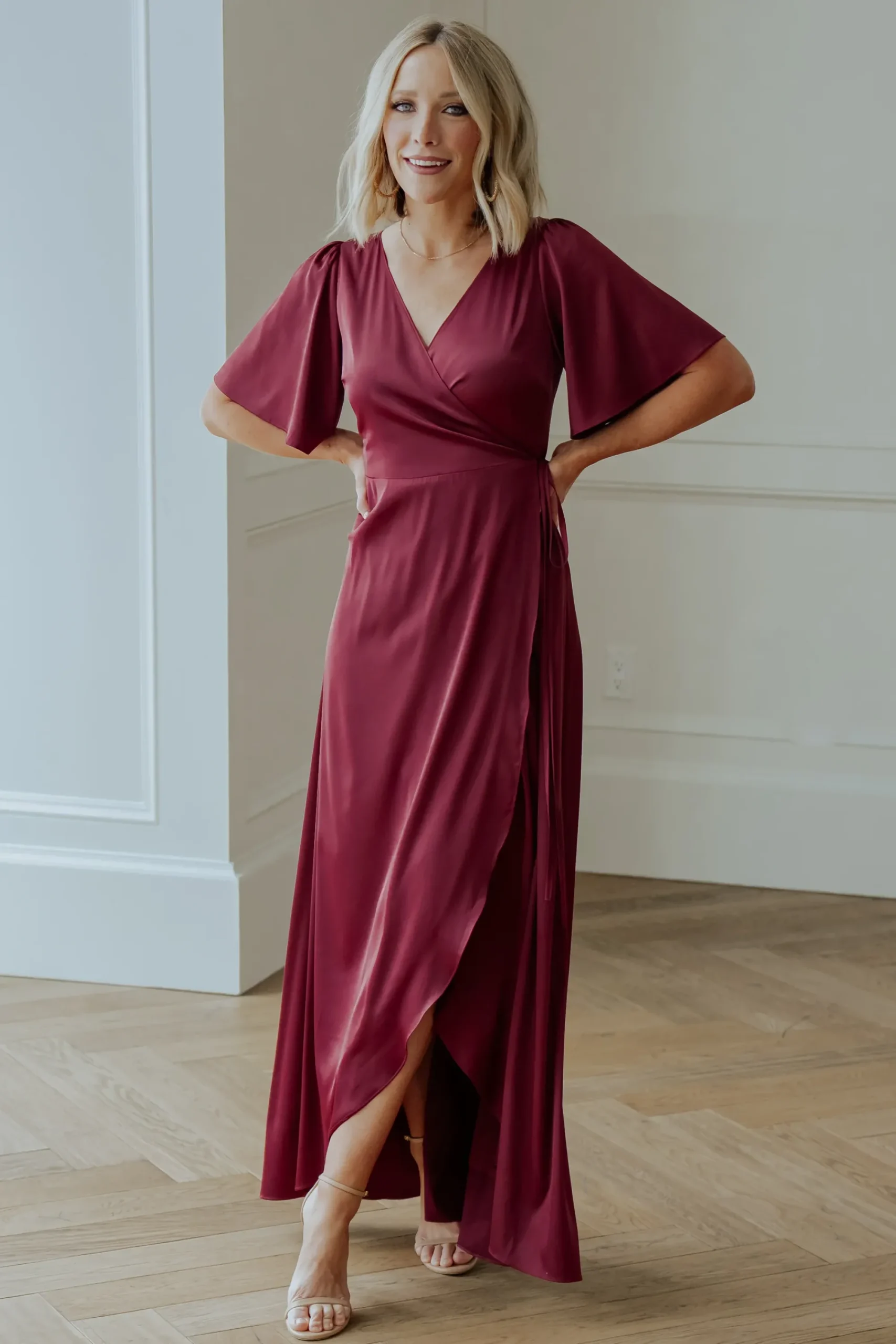 Fashion Baltic Born Vara Satin Maxi Wrap Dress | Mulberry