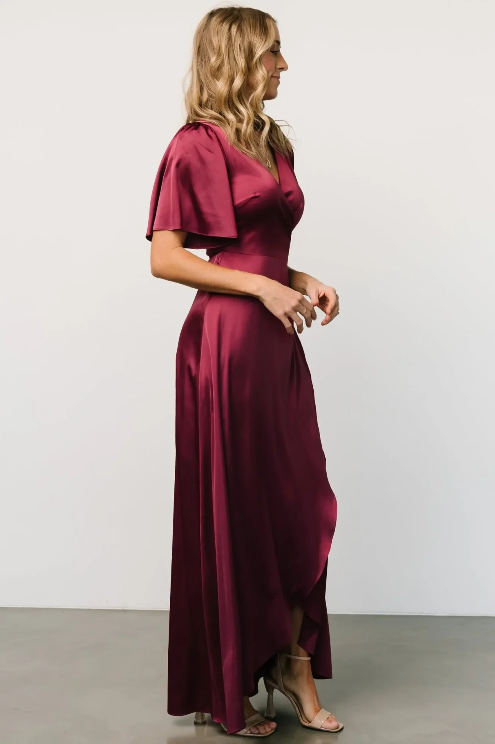 Fashion Baltic Born Vara Satin Maxi Wrap Dress | Mulberry