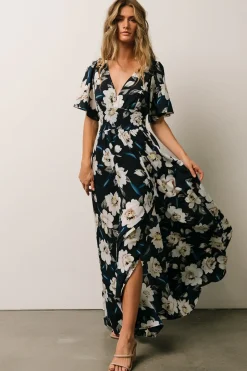 Fashion Baltic Born Verona Smocked Maxi Dress | Navy + White Floral