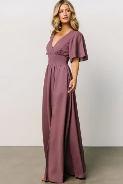 Outlet Baltic Born Verona Smocked Maxi Dress | Vintage Plum