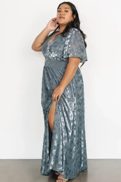 Sale Baltic Born Veronica Velvet Maxi Dress | Slate Blue