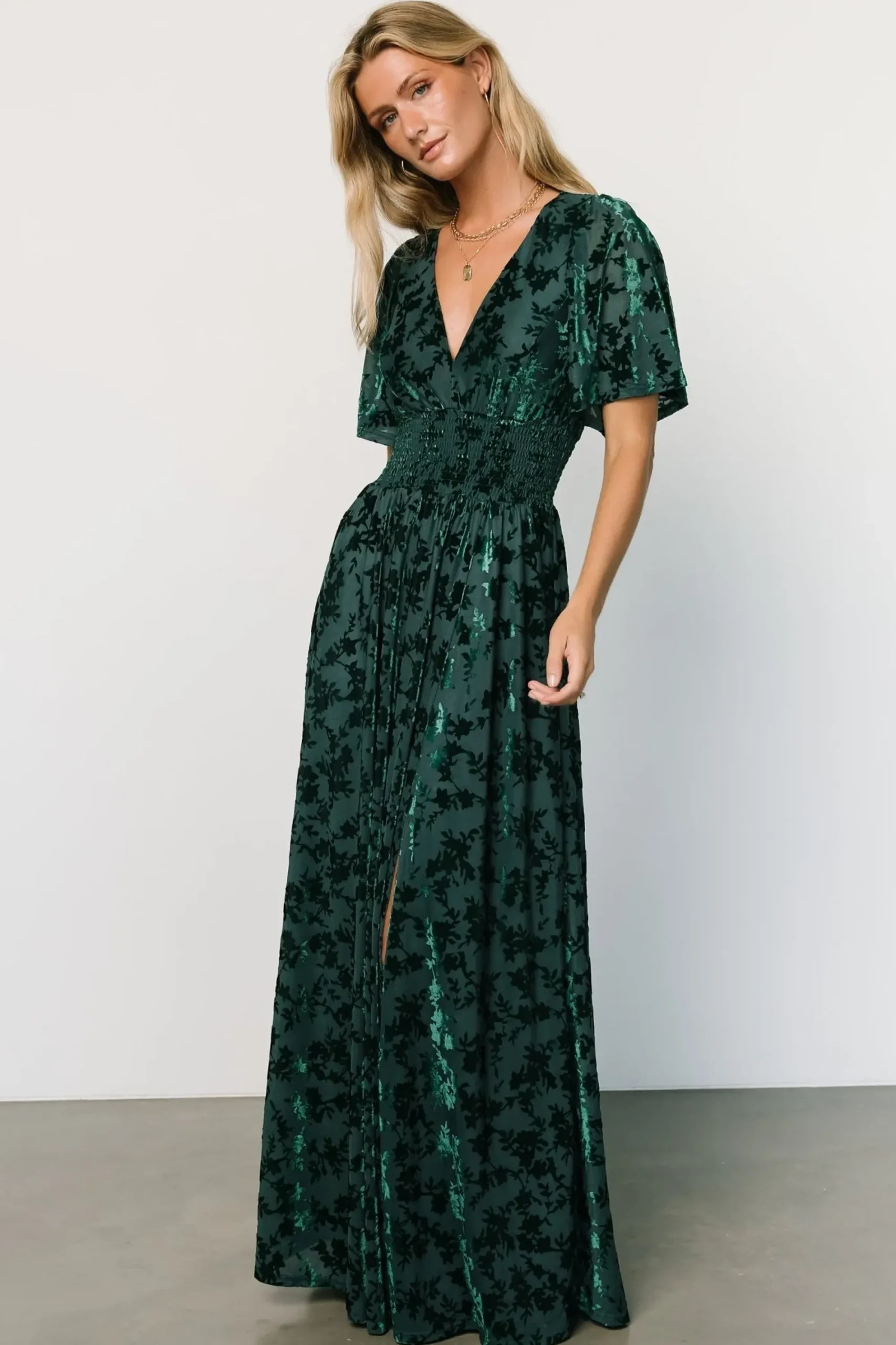 Sale Baltic Born Veronica Velvet Maxi Dress | Green