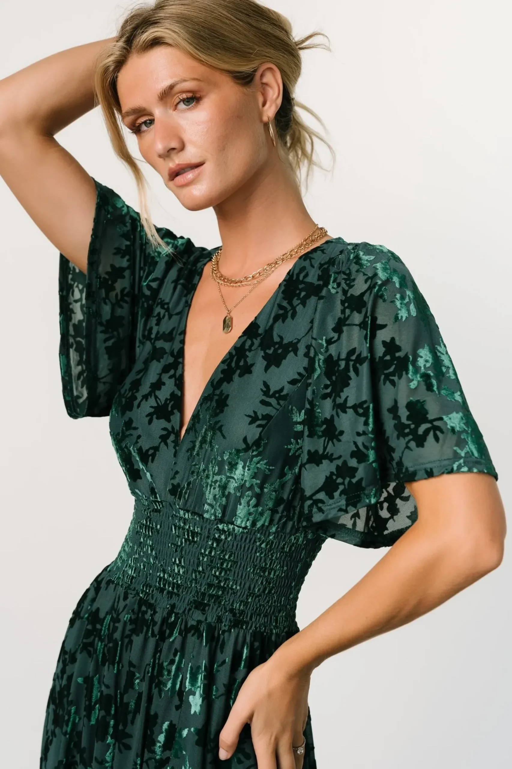 Sale Baltic Born Veronica Velvet Maxi Dress | Green