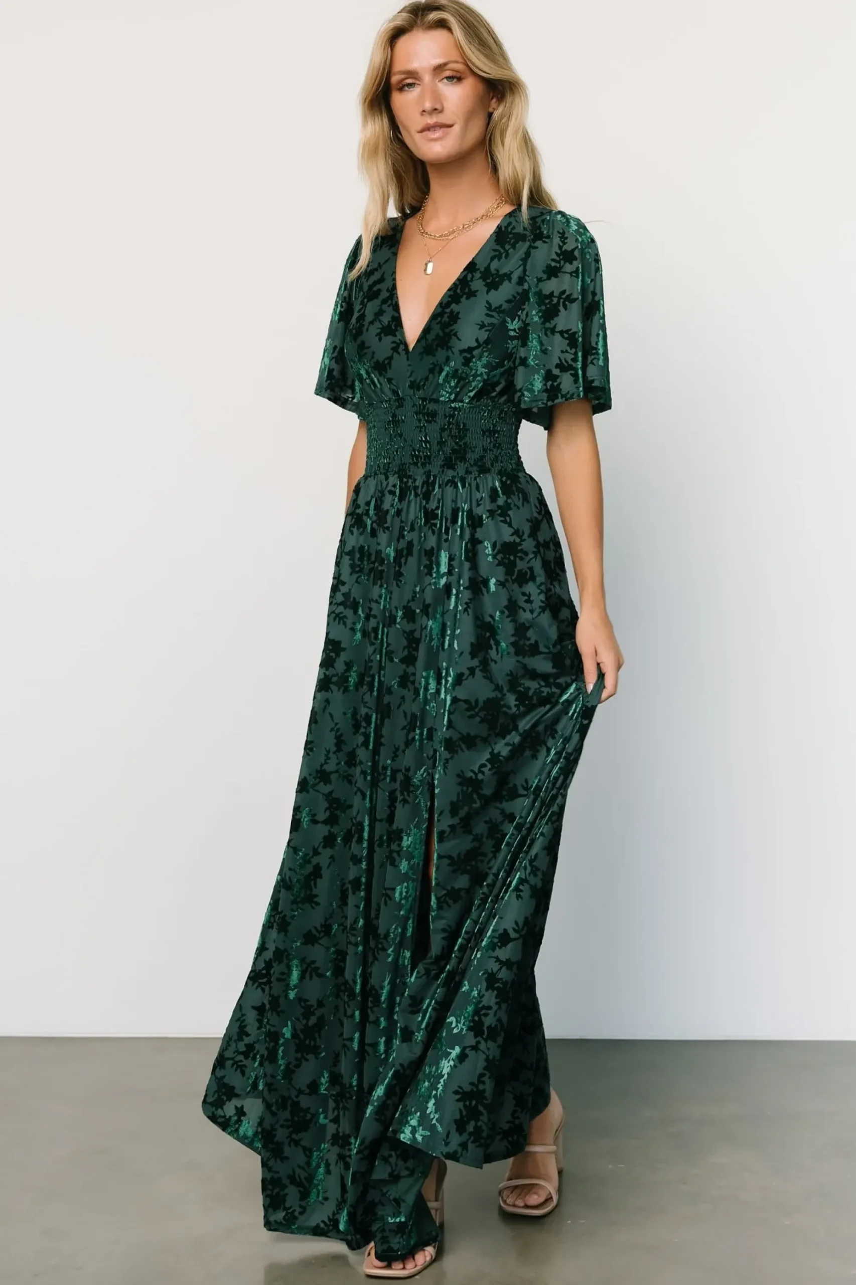 Sale Baltic Born Veronica Velvet Maxi Dress | Green