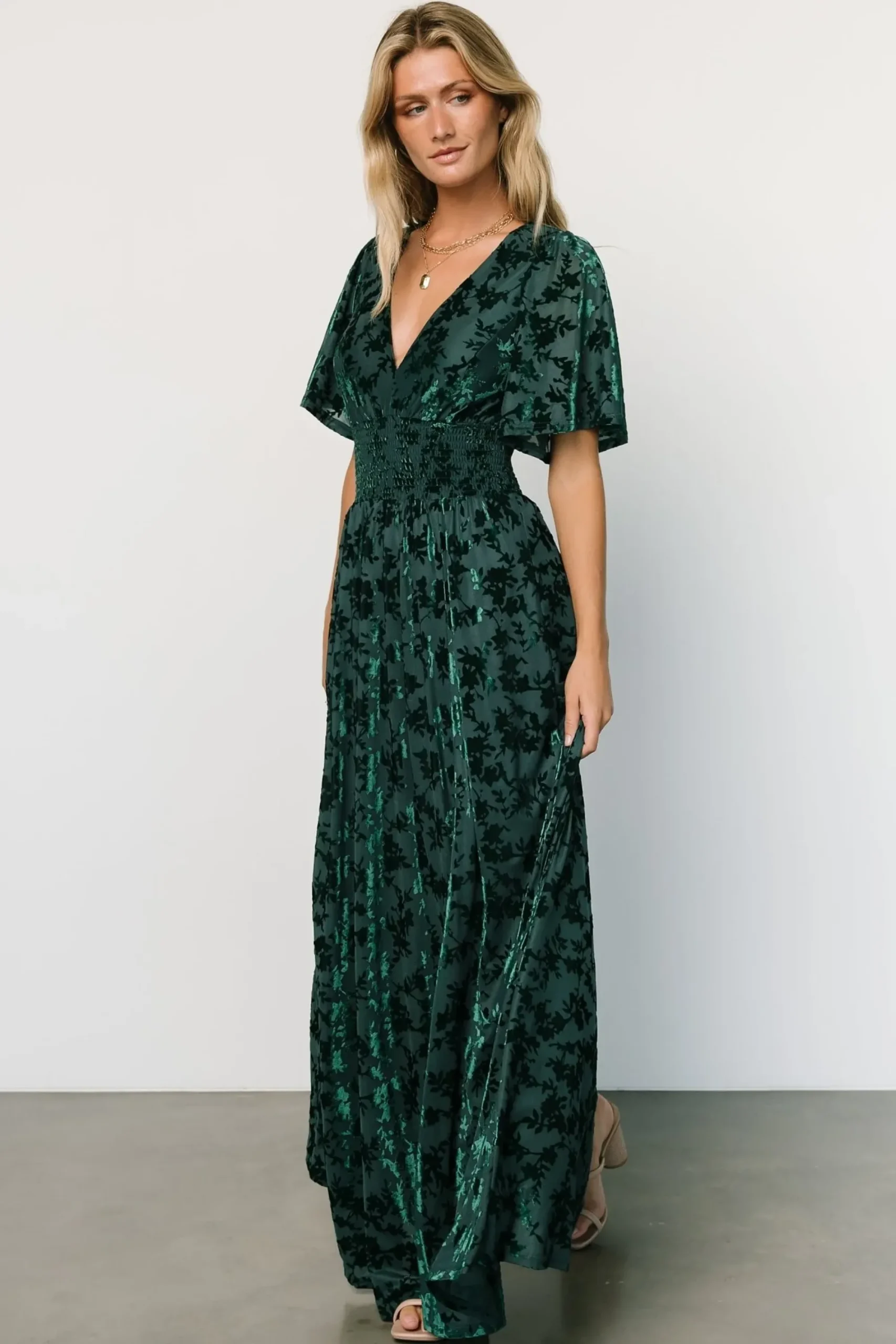 Sale Baltic Born Veronica Velvet Maxi Dress | Green