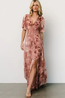 New Baltic Born Veronica Velvet Maxi Dress | Blush