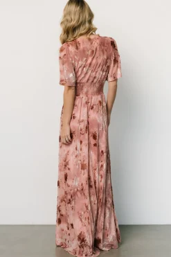 New Baltic Born Veronica Velvet Maxi Dress | Blush