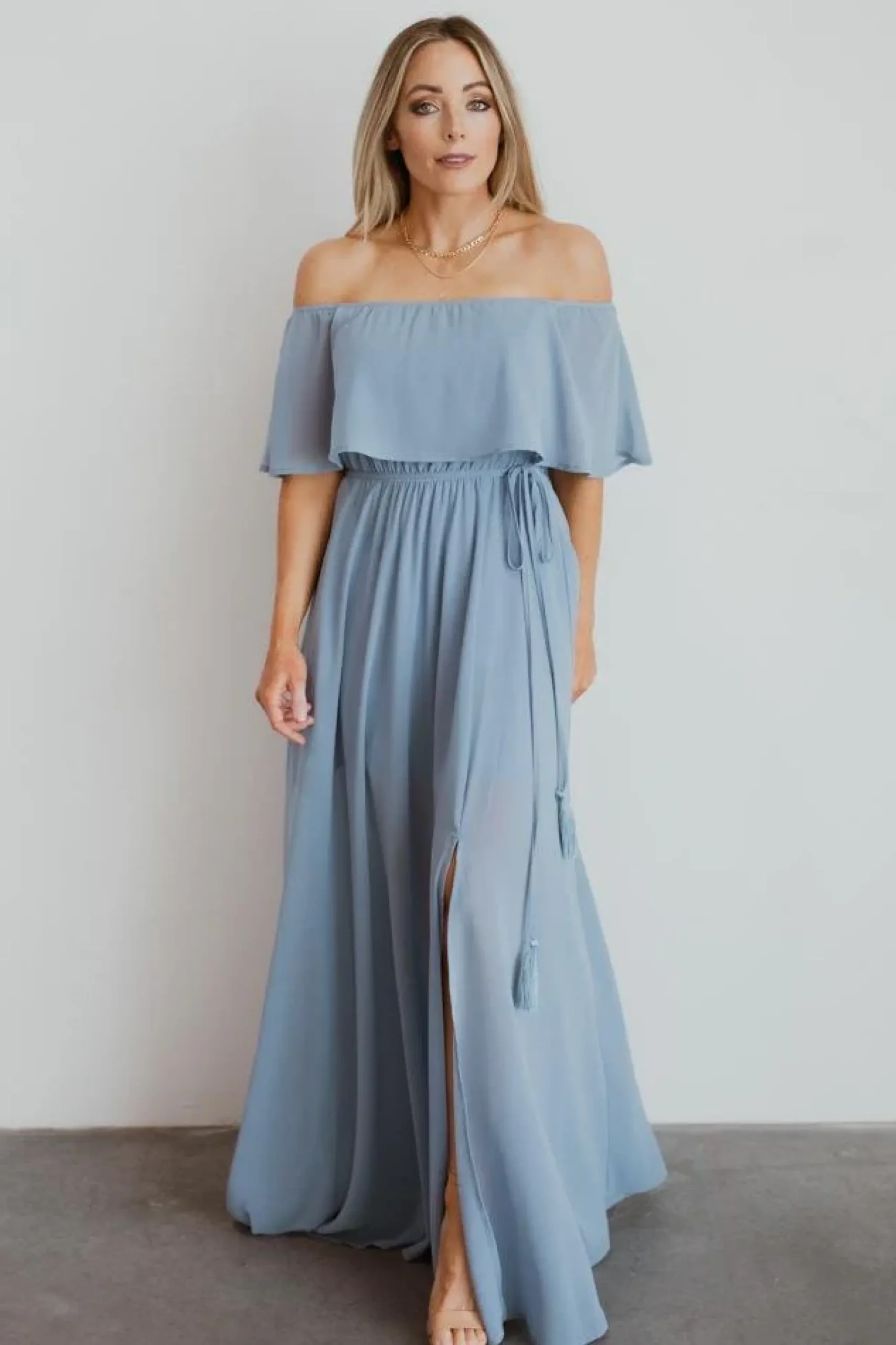 Online Baltic Born Victoria Off Shoulder Maxi Dress | Light Blue