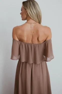 Clearance Baltic Born Victoria Off Shoulder Maxi Dress | Mocha