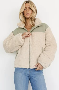 Hot Baltic Born Weekender Sherpa Puffer Jacket | Oatmeal + Sage