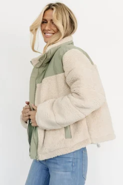 Hot Baltic Born Weekender Sherpa Puffer Jacket | Oatmeal + Sage