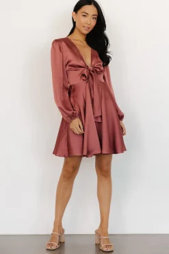 Discount Baltic Born Woodbury Satin Mini Dress | Deep Mauve