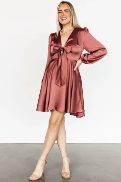 Discount Baltic Born Woodbury Satin Mini Dress | Deep Mauve