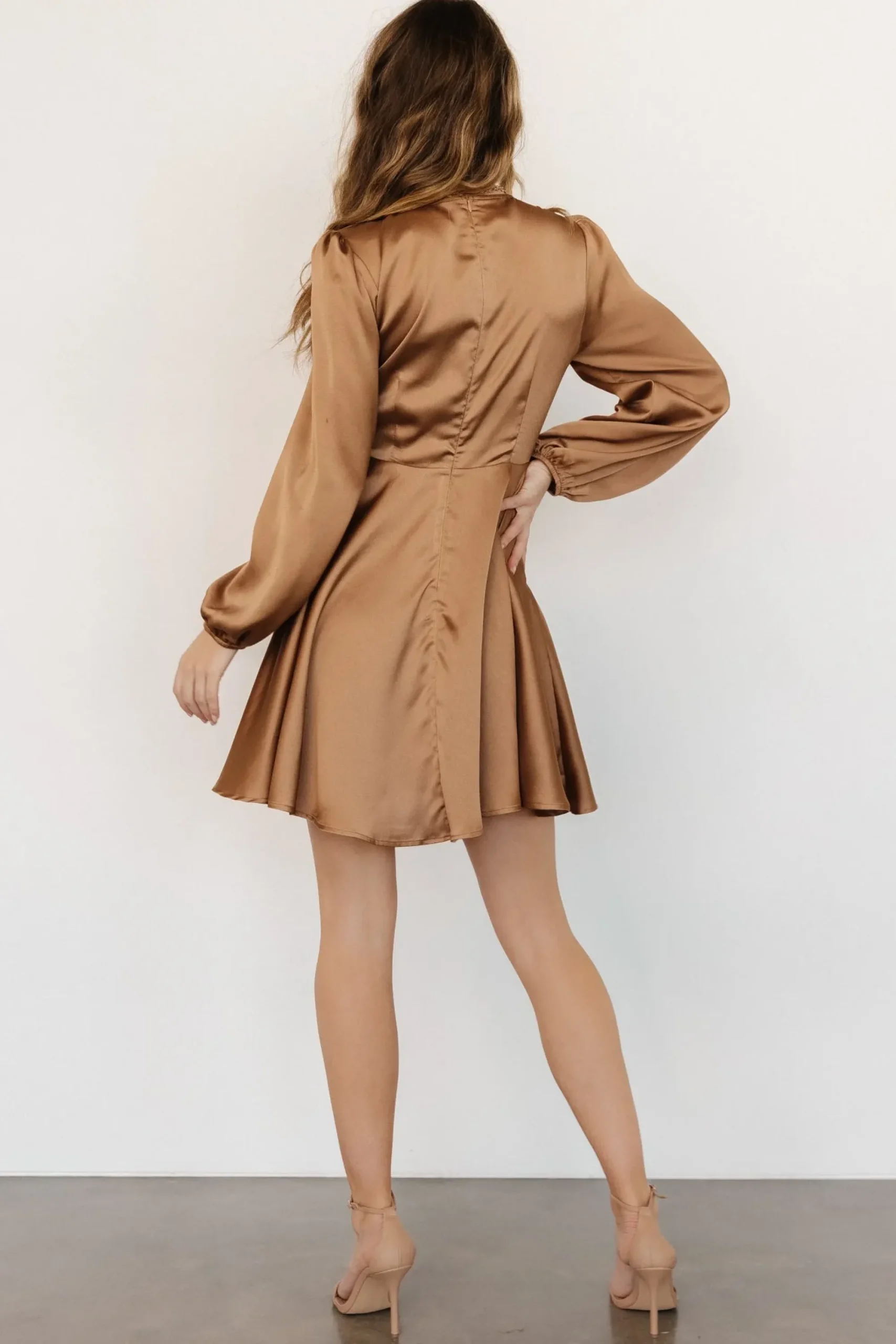 Fashion Baltic Born Woodbury Satin Mini Dress | Mocha