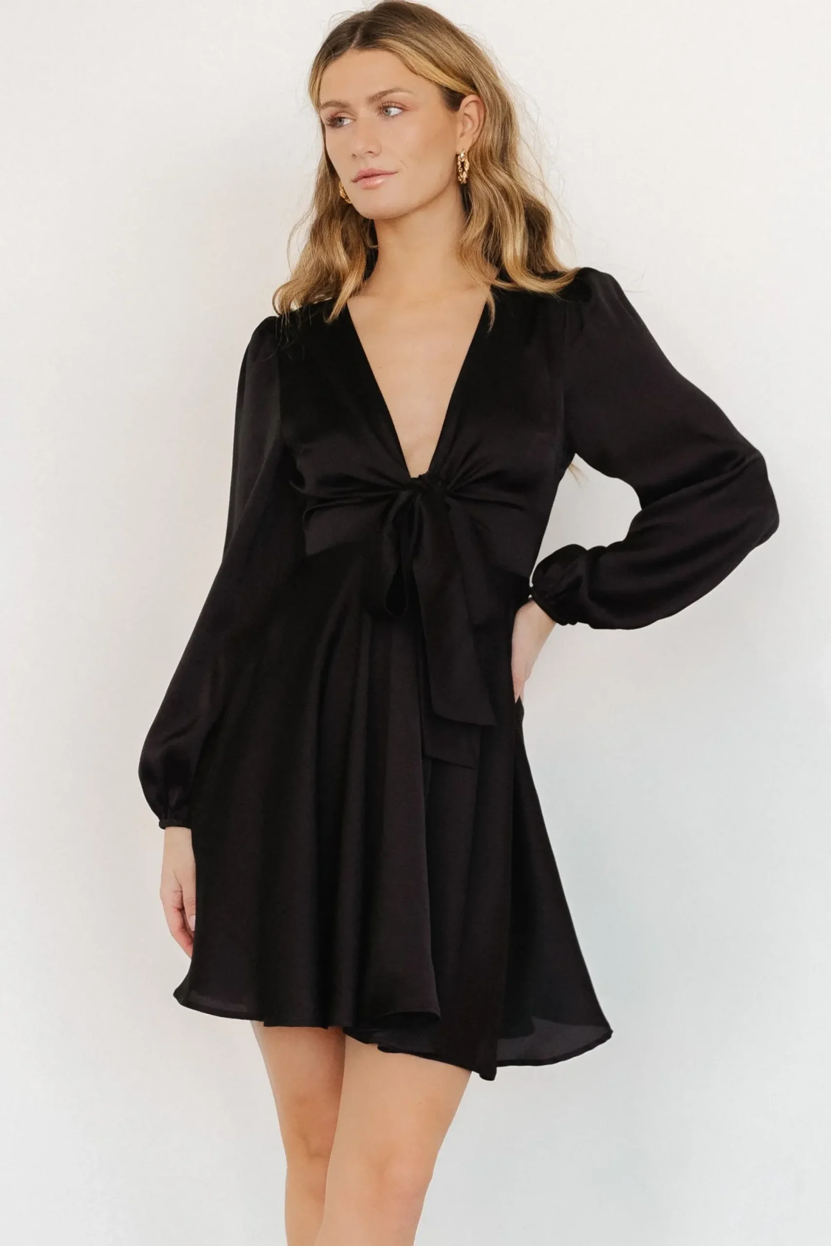 Fashion Baltic Born Woodbury Satin Mini Dress | Black