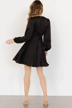 Fashion Baltic Born Woodbury Satin Mini Dress | Black