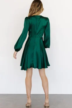 Discount Baltic Born Woodbury Satin Mini Dress | Green
