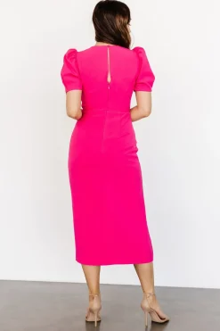 Online Baltic Born Younge Puff Sleeve Midi Dress | Pink