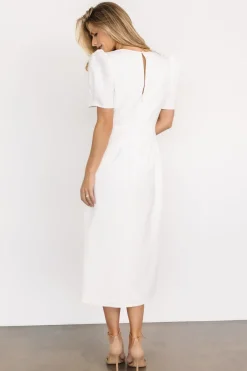 Discount Baltic Born Younge Puff Sleeve Midi Dress | Off White