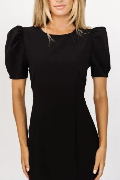 Fashion Baltic Born Younge Puff Sleeve Midi Dress | Black