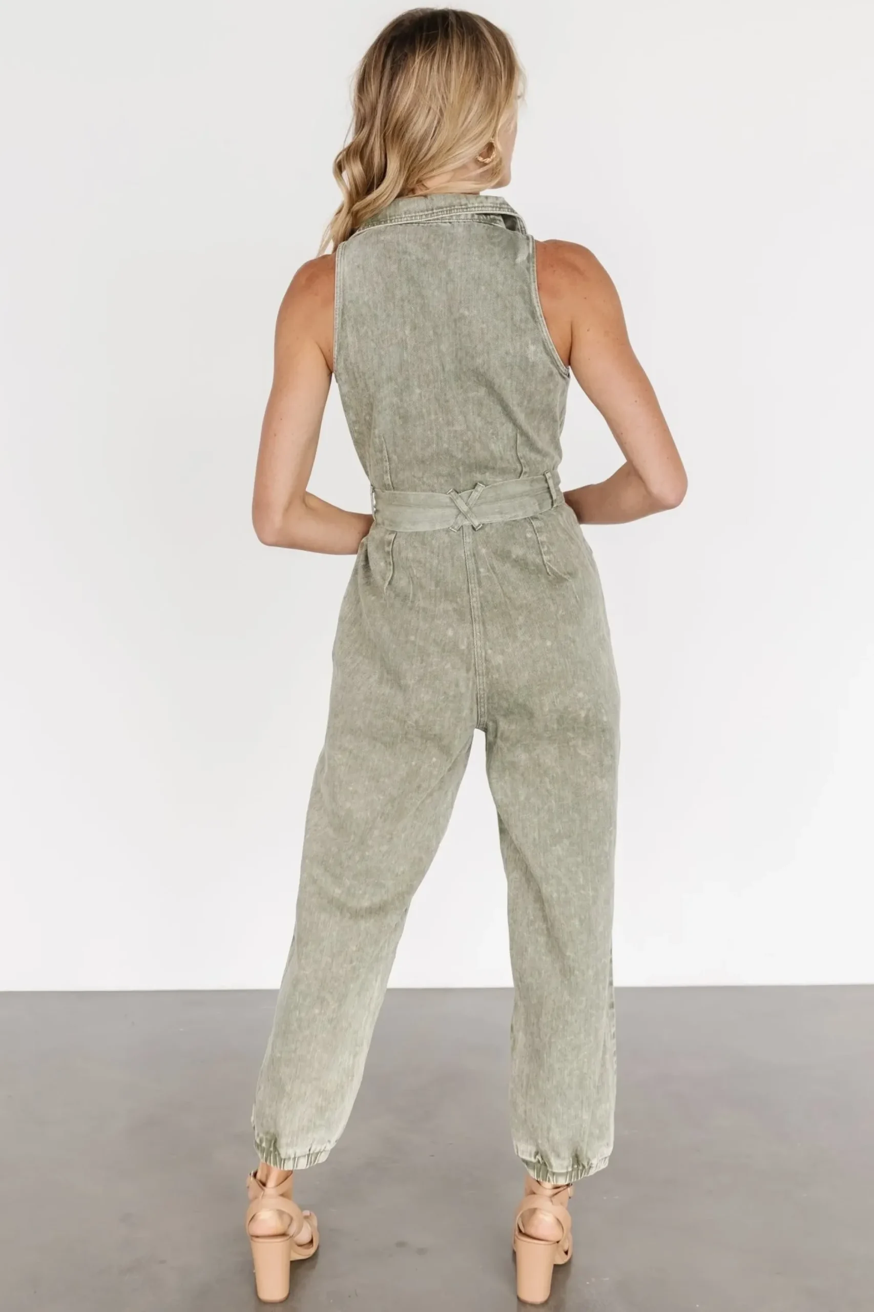 Discount Baltic Born Zahara Sleeveless Jumpsuit | Washed Olive