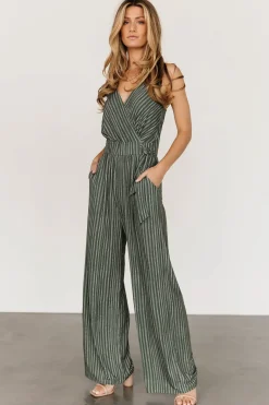 Outlet Baltic Born Zuri Tank Jumpsuit | Olive Stripe