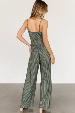 Outlet Baltic Born Zuri Tank Jumpsuit | Olive Stripe